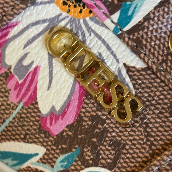 Guess Floral Brown Sneakers with Gold Details - Picture 2 of 10